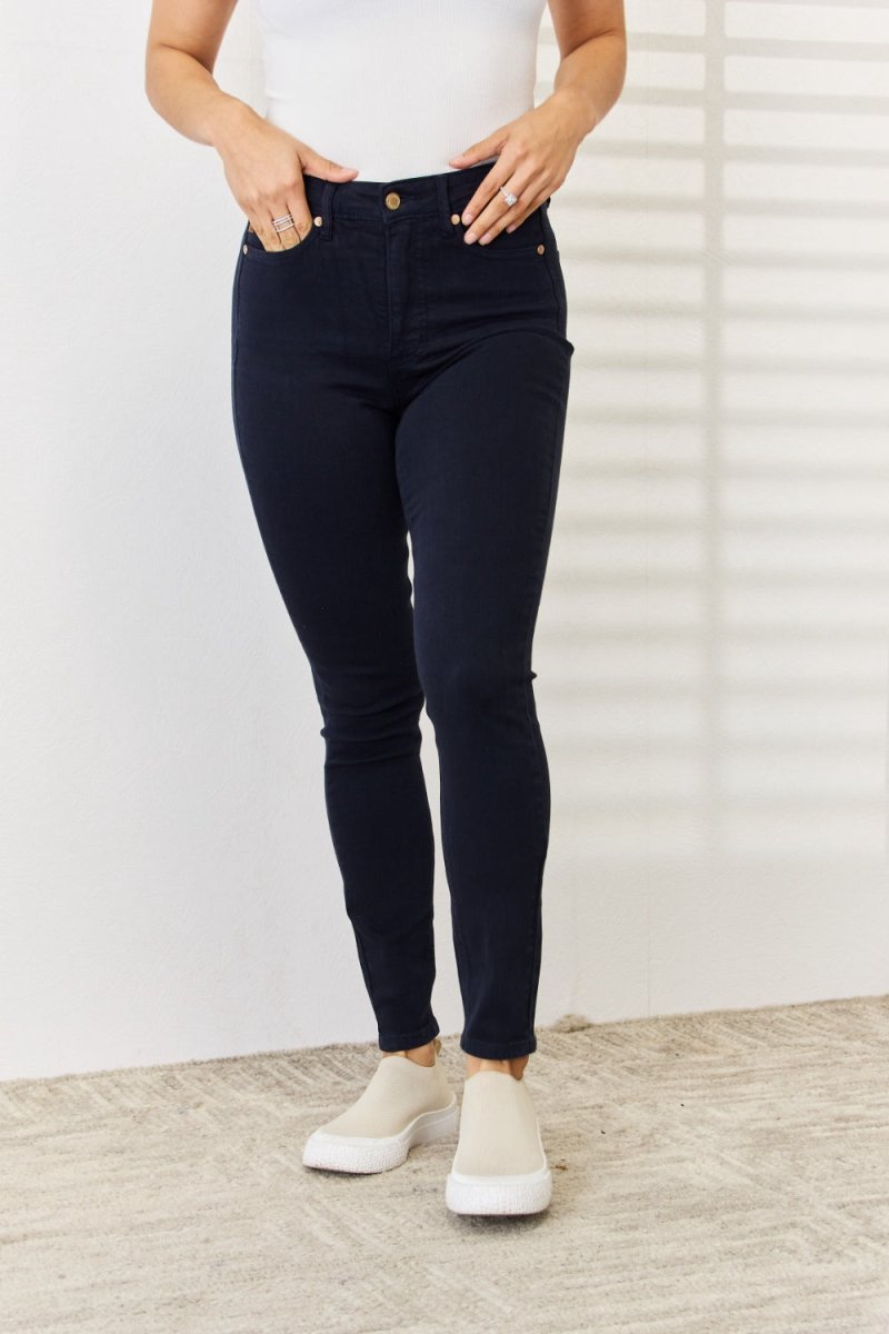 Judy Blue Full Size Garment Dyed Tummy Control Skinny Jeans - Love Salve 