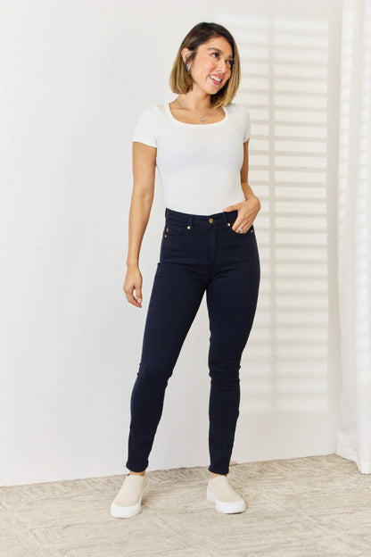 Judy Blue Full Size Garment Dyed Tummy Control Skinny Jeans - Love Salve 