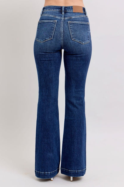 Judy Blue Full Size High Rise Flare Jeans with Pockets Plus Size - Love Salve 