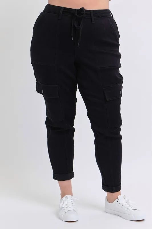 Judy Blue Full Size High Waist Cargo Cuffed Jogger Plus Size - Love Salve