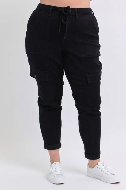 Judy Blue Full Size High Waist Cargo Cuffed Jogger Plus Size - Love Salve