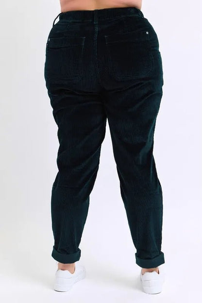Judy Blue Full Size High Waist Corduroy Cuffed Jogger Plus Size - Love Salve 