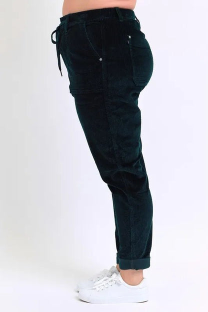 Judy Blue Full Size High Waist Corduroy Cuffed Jogger Plus Size - Love Salve 
