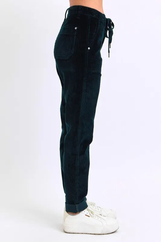 Judy Blue Full Size High Waist Corduroy Cuffed Jogger Plus Size - Love Salve 