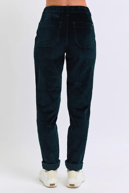 Judy Blue Full Size High Waist Corduroy Cuffed Jogger Plus Size - Love Salve 