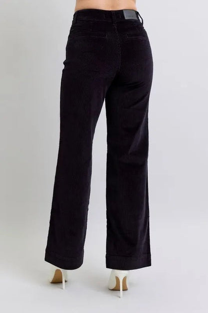 Judy Blue Full Size High Waist Corduroy Trouser Wide Plus Size - Love Salve 