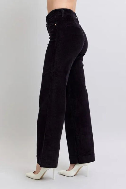 Judy Blue Full Size High Waist Corduroy Trouser Wide Plus Size - Love Salve 