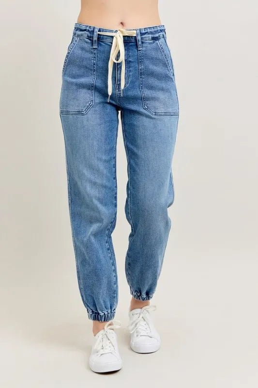 Judy Blue Full Size High Waist Denim Jogger Plus Size Fashion - Love Salve 