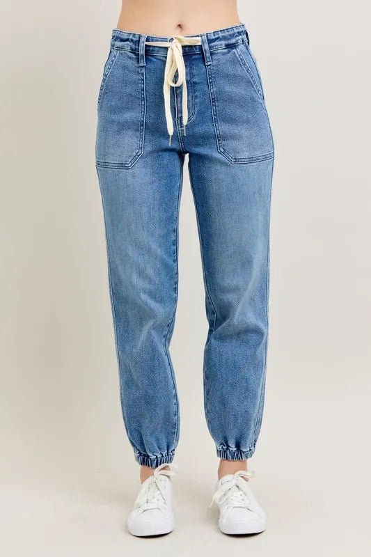 Judy Blue Full Size High Waist Denim Jogger Plus Size Fashion - Love Salve 