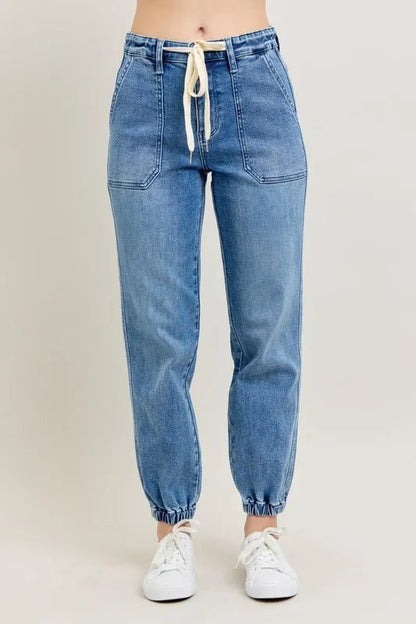 Judy Blue Full Size High Waist Denim Jogger Plus Size Fashion - Love Salve 