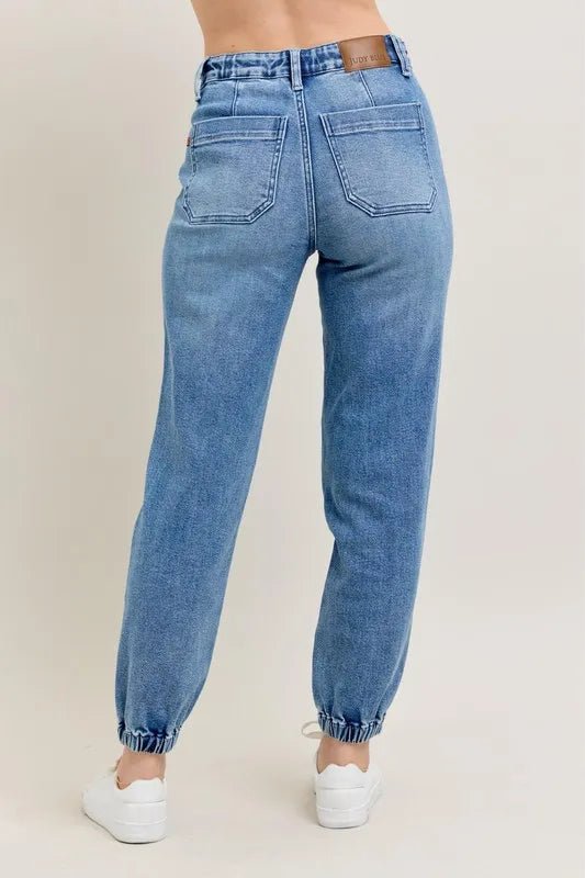 Judy Blue Full Size High Waist Denim Jogger Plus Size Fashion - Love Salve 