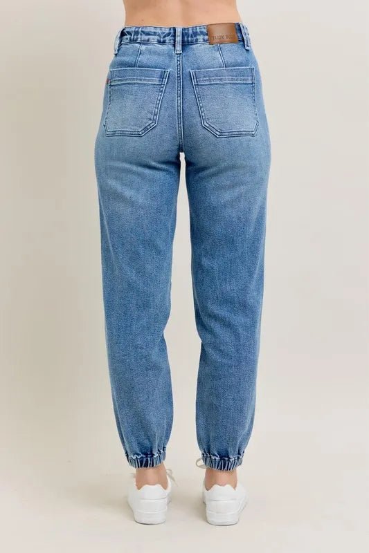 Judy Blue Full Size High Waist Denim Jogger Plus Size Fashion - Love Salve 