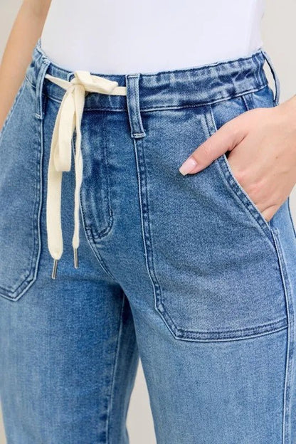 Judy Blue Full Size High Waist Denim Jogger Plus Size Fashion - Love Salve 
