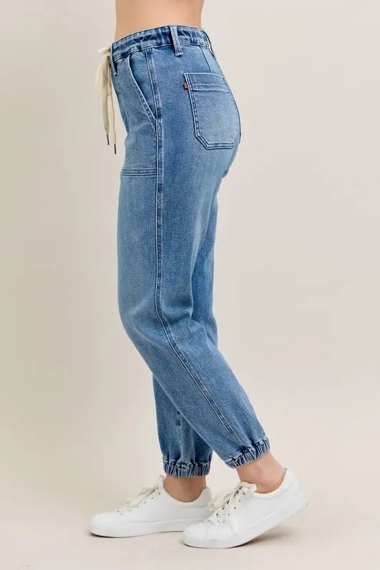 Judy Blue Full Size High Waist Denim Jogger Plus Size Fashion - Love Salve 