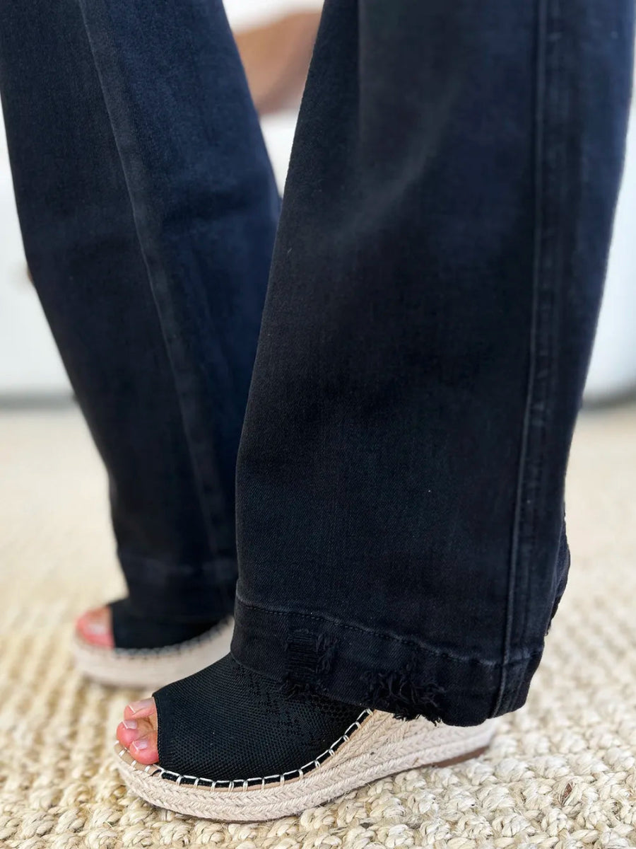 Judy Blue Full Size High Waist Distressed Flare Jeans - Love Salve