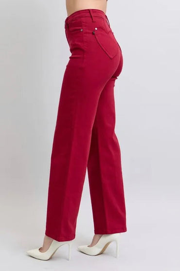Judy Blue Full Size High Waist Heart Shaped Back Pockets Jeans - Love Salve 