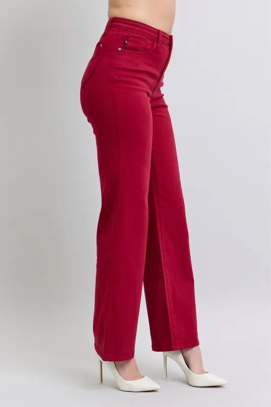 Judy Blue Full Size High Waist Heart Shaped Back Pockets Jeans - Love Salve 
