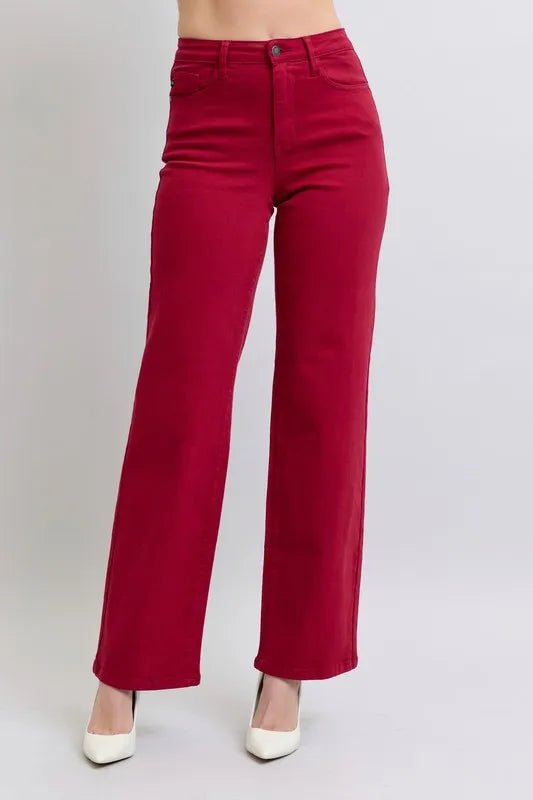 Judy Blue Full Size High Waist Heart Shaped Back Pockets Jeans - Love Salve 