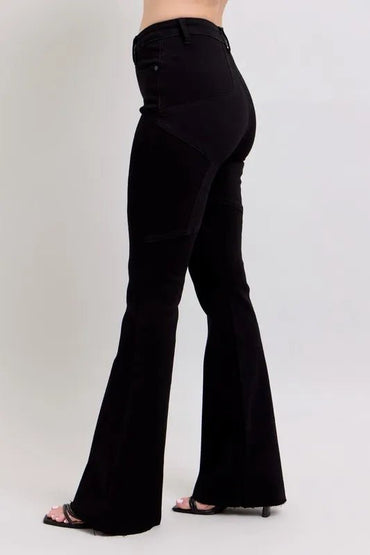 Judy Blue Full Size High Waist Star Seam Detail Flare Plus Size Pants - Love Salve 