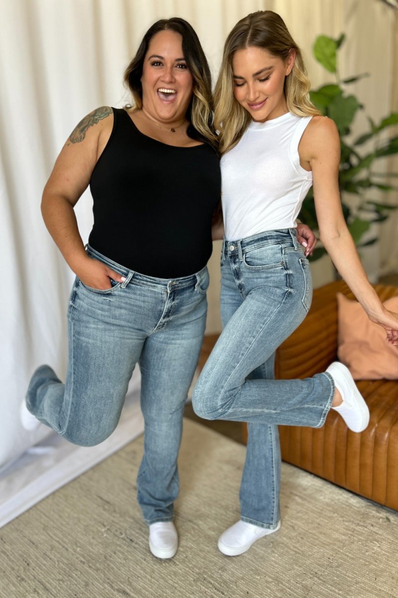 Judy Blue Full Size Medium Rise Bootcut Jeans for Women - Love Salve 
