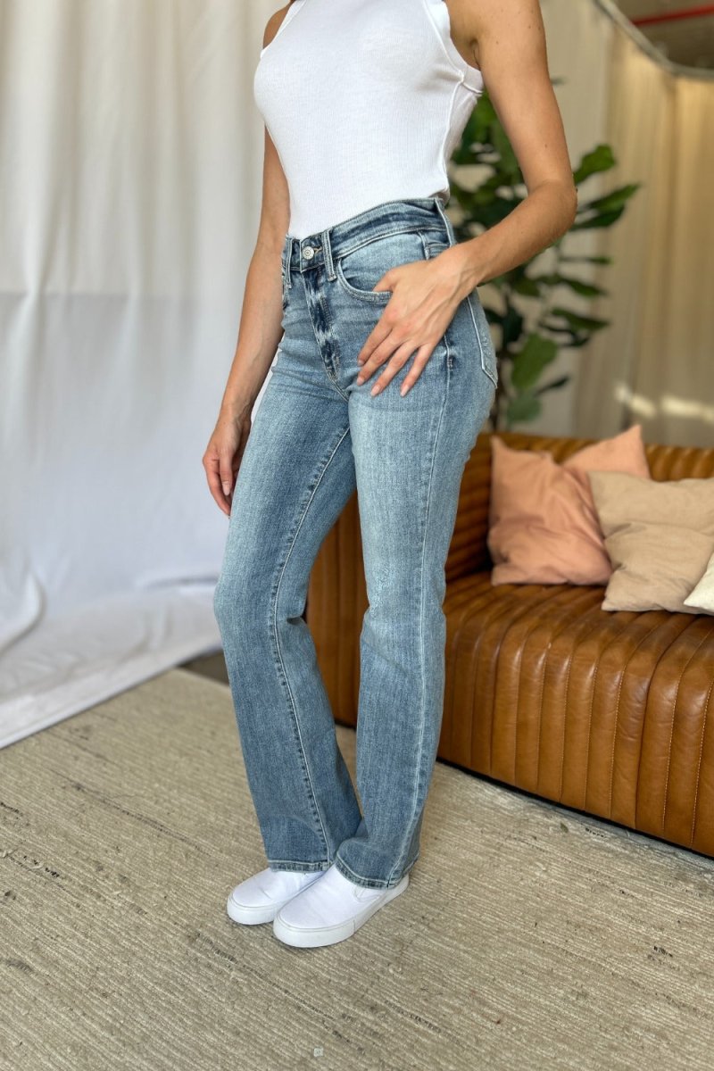 Judy Blue Full Size Medium Rise Bootcut Jeans for Women - Love Salve 