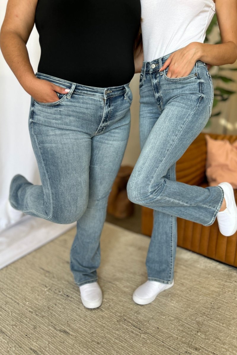 Judy Blue Full Size Medium Rise Bootcut Jeans for Women - Love Salve 
