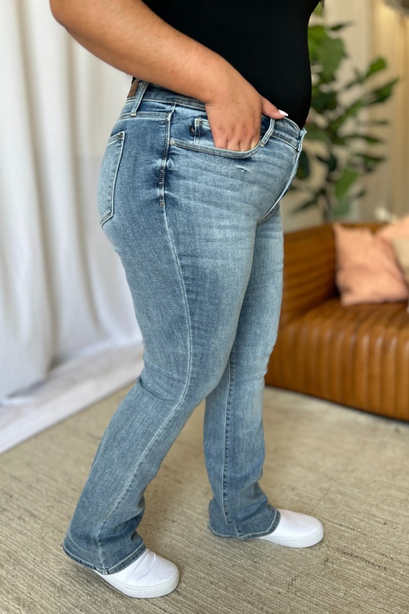 Judy Blue Full Size Medium Rise Bootcut Jeans for Women - Love Salve 