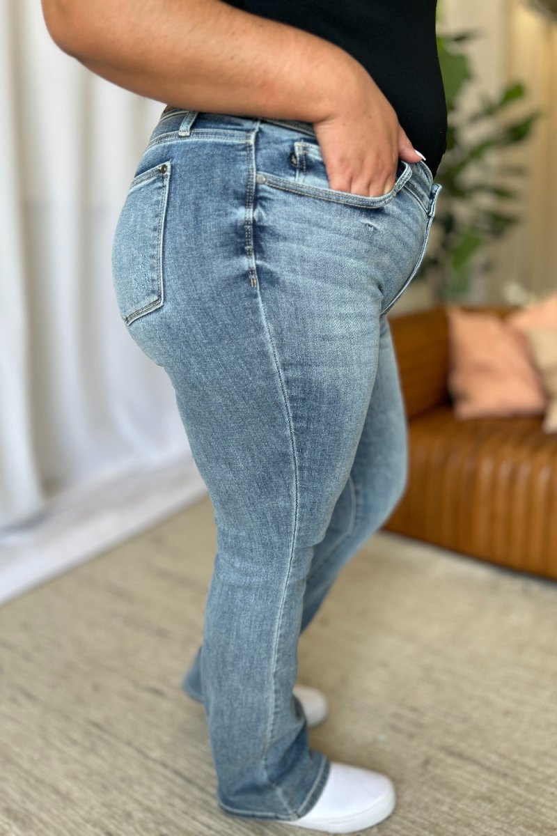 Judy Blue Full Size Medium Rise Bootcut Jeans for Women - Love Salve 