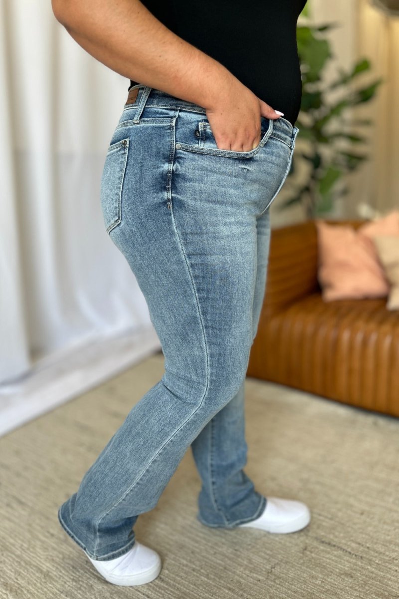 Judy Blue Full Size Medium Rise Bootcut Jeans for Women - Love Salve 