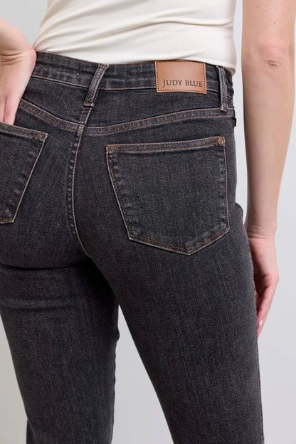 Judy Blue Full Size Mid Rise Tummy Control Slim Jeans Plus Size - Love Salve 
