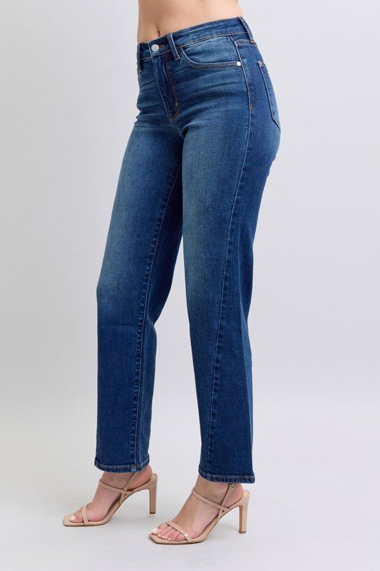 Judy Blue Full Size Side Seam Detail Straight Jeans - Love Salve 