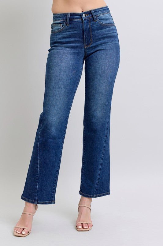 Judy Blue Full Size Side Seam Detail Straight Jeans - Love Salve 