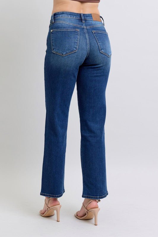 Judy Blue Full Size Side Seam Detail Straight Jeans - Love Salve 
