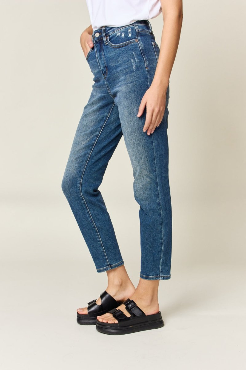 Judy Blue Full Size Tummy Control High Waist Slim Jeans - Love Salve 