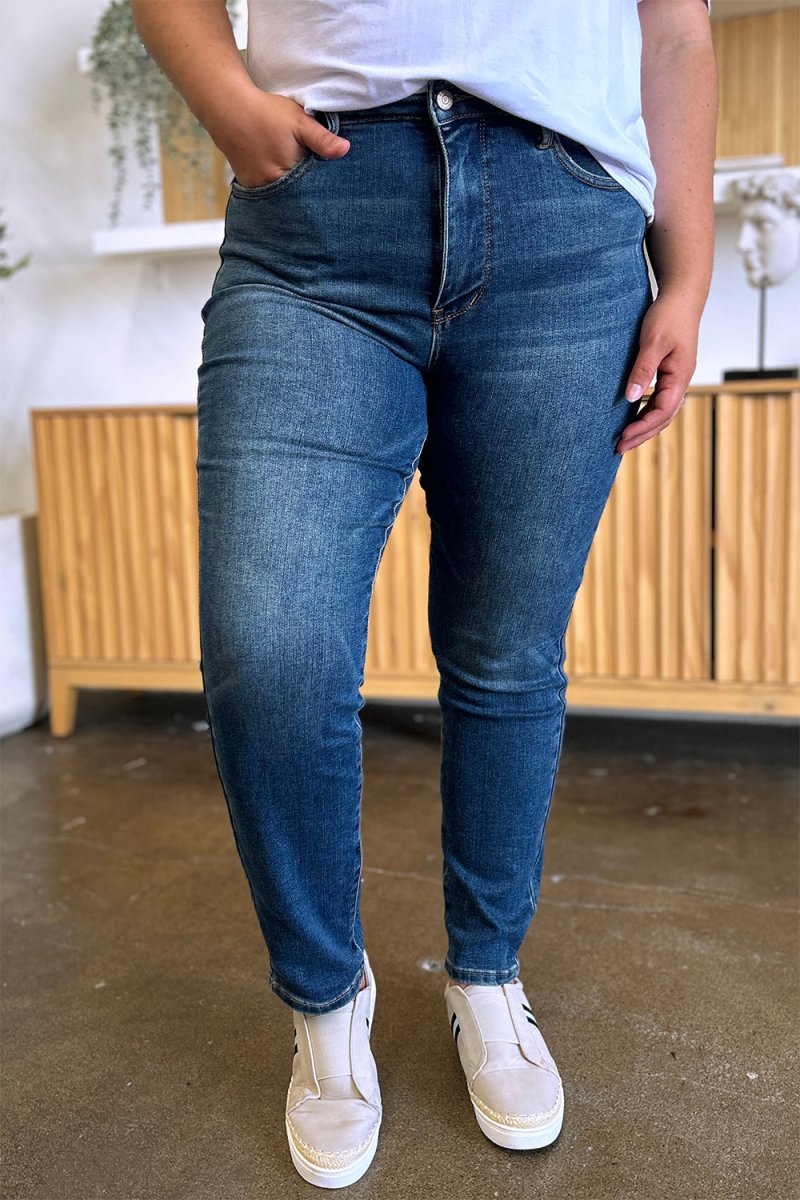 Judy Blue Full Size Tummy Control High Waist Slim Jeans - Love Salve 