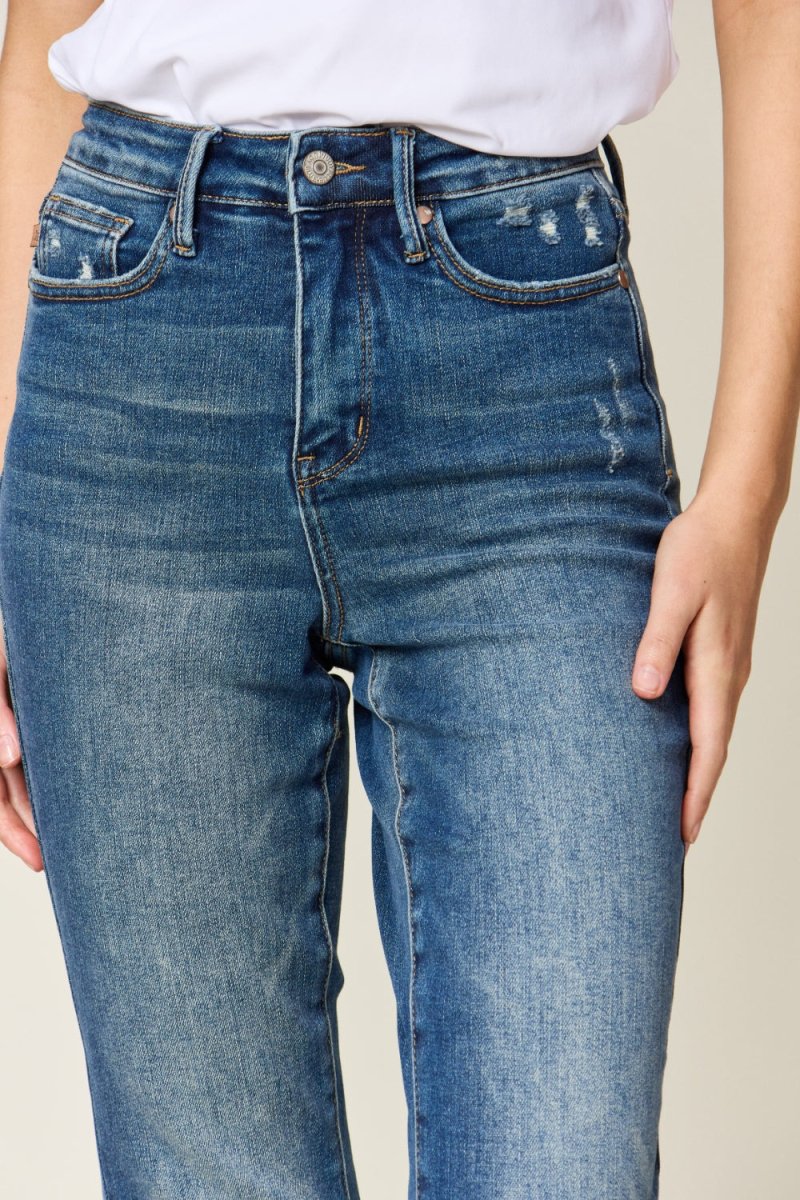 Judy Blue Full Size Tummy Control High Waist Slim Jeans - Love Salve 