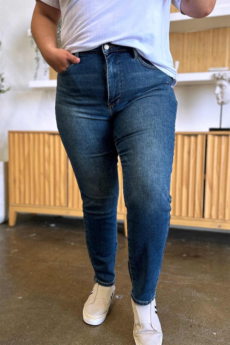 Judy Blue Full Size Tummy Control High Waist Slim Jeans - Love Salve 