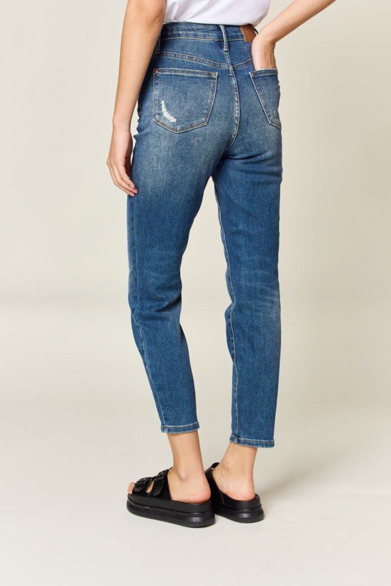 Judy Blue Full Size Tummy Control High Waist Slim Jeans - Love Salve 