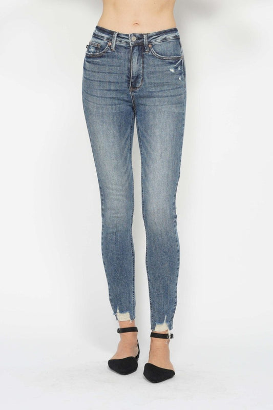 Judy Blue Full Size Tummy Control Vintage Wash Skinny Jeans - Love Salve 