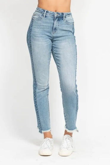 Judy Blue Full Size Vintage Wash Side Panel Detail Slim Plus Size - Love Salve 