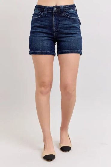 Judy Blue High Waist Back Flap Pocket Denim Shorts for Women - Love Salve 