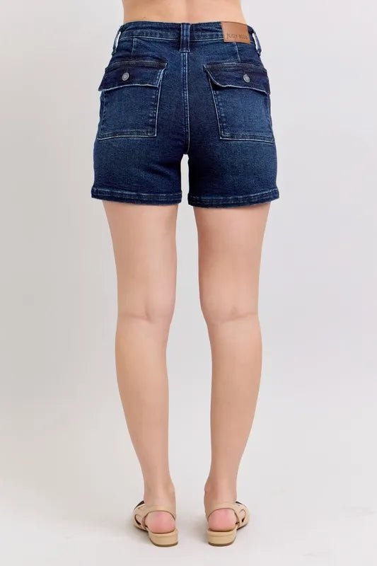 Judy Blue High Waist Back Flap Pocket Denim Shorts for Women - Love Salve 