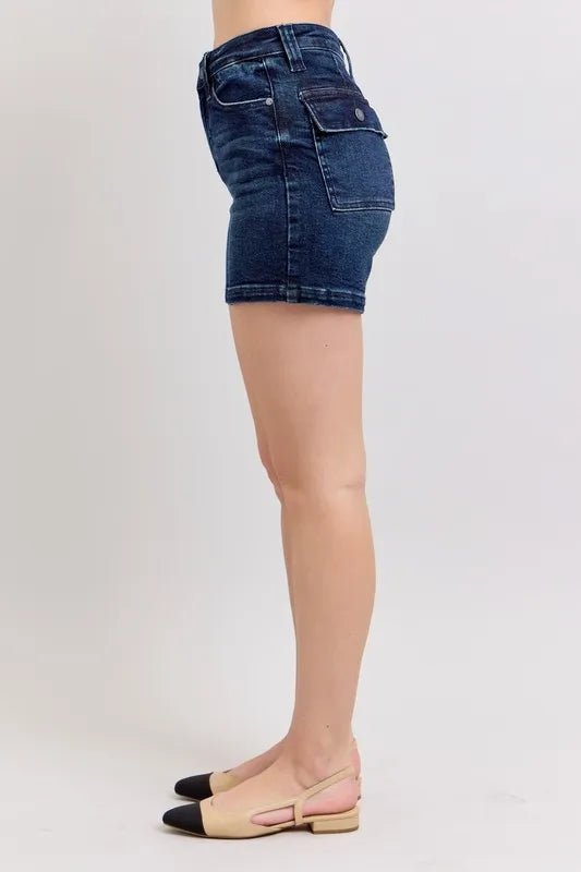 Judy Blue High Waist Back Flap Pocket Denim Shorts for Women - Love Salve 