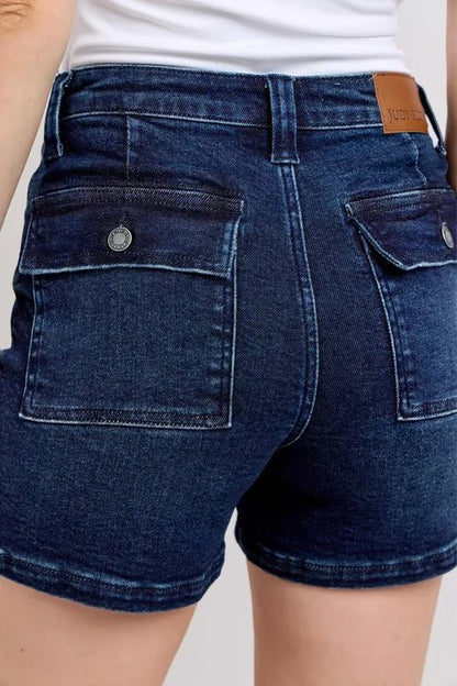 Judy Blue High Waist Back Flap Pocket Denim Shorts for Women - Love Salve 