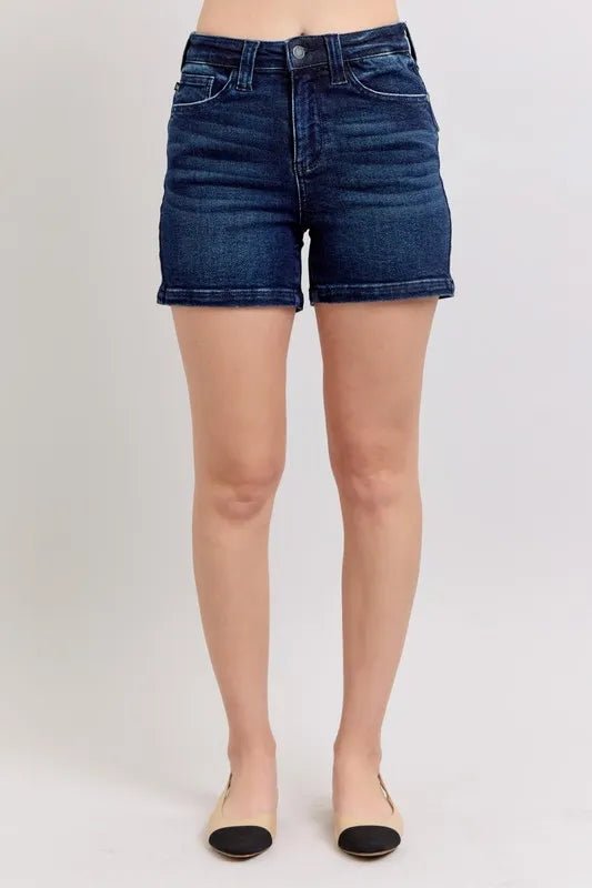 Judy Blue High Waist Back Flap Pocket Denim Shorts for Women - Love Salve 