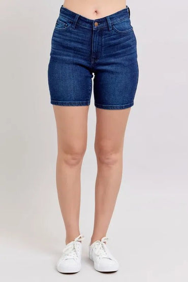 Judy Blue High Waist V-Front Bermuda Shorts for Women - Love Salve 