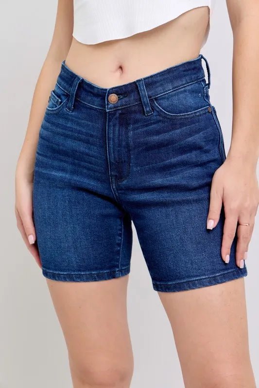 Judy Blue High Waist V-Front Bermuda Shorts for Women - Love Salve 