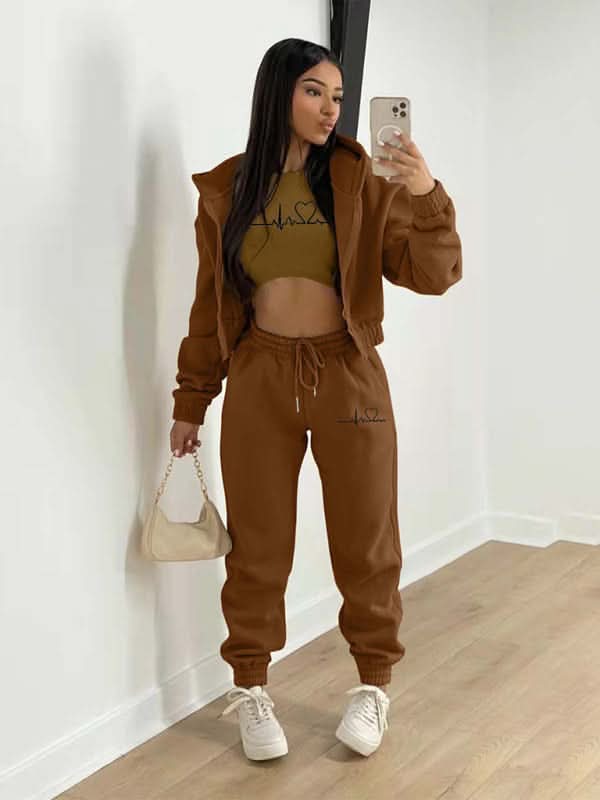 Stylish velvet jogger set for women 