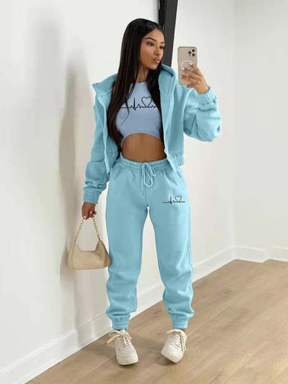 Stylish velvet jogger set for women 