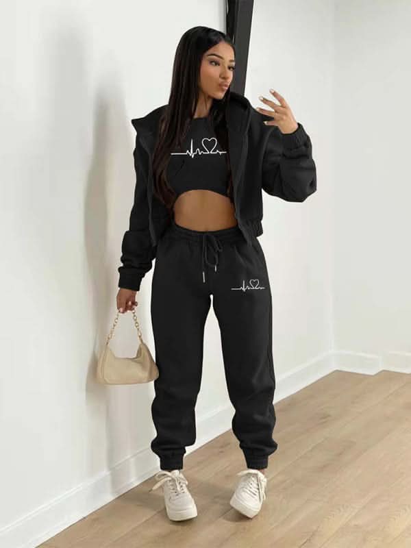 Stylish velvet jogger set for women 